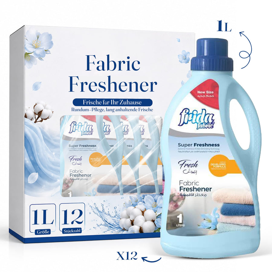 Frida Fabric Textilerfrischer 12 x 1L Fresh – frischer Wäscheduft für Kleidung, Handtücher & Bettwäsche