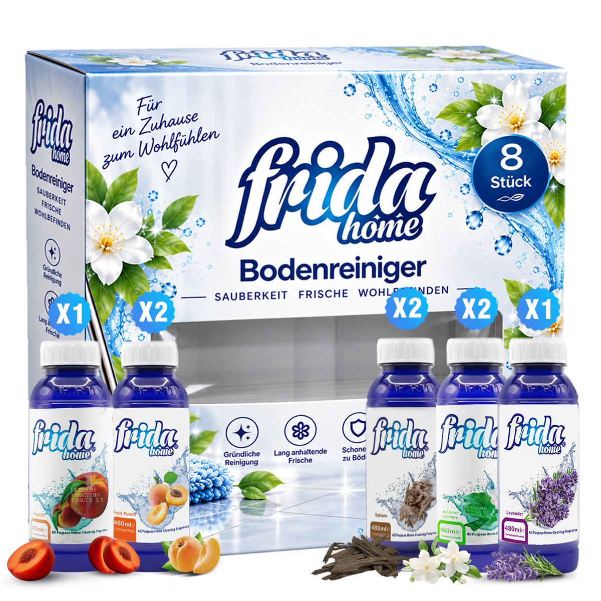 Frida Luft & Bodenerfrischer 8 Duftpakete lang anhaltender Duft für Zu – Frida EU