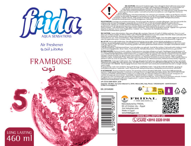 Frida Aqua Sensations Framboise Lufterfrischer. 460 ml